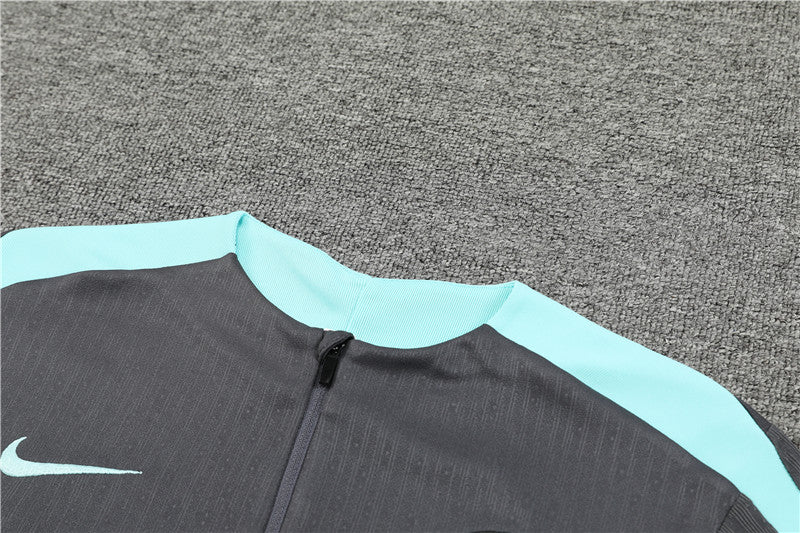 Chándal Oficial PSG 24/25 - Edición Gris con Detalles en Verde Aqua