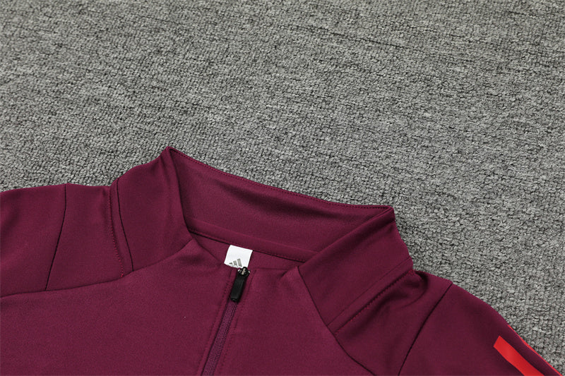 Chándal Oficial Bayern Múnich 24/25 - Edición Burdeos con Detalles en Rojo y Blanco