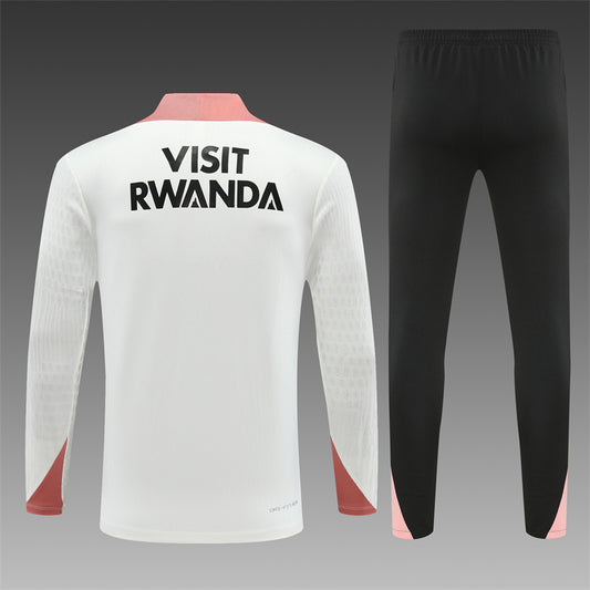 Chándal PSG - Edición Blanca con Detalles Rosados 2024