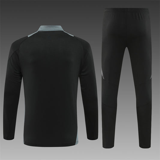 Chándal Oficial Argelia 24/25 - Edición Negra con Detalles en Gris y Verde