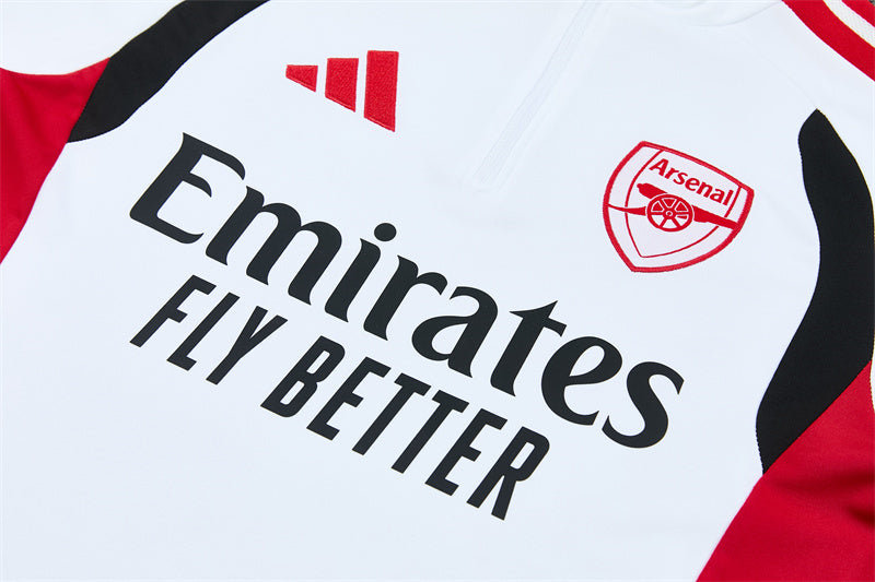 Chándal Arsenal Entrenamiento 2026/27 – Blanco, Negro y Rojo
