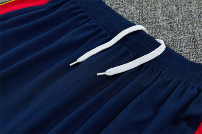 Conjunto FC Barcelona Entrenamiento – Camiseta Cuadros Roja y Azul + Pantalón Corto