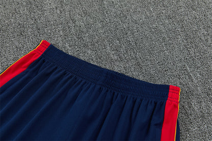 Conjunto FC Barcelona Entrenamiento – Camiseta Cuadros Roja y Azul + Pantalón Corto