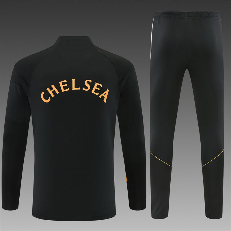 Chándal Chelsea Entrenamiento 2026/27 – Negro, Blanco y Dorado