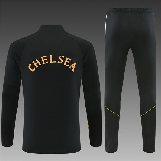 Chándal Chelsea Entrenamiento 2026/27 – Negro, Blanco y Dorado