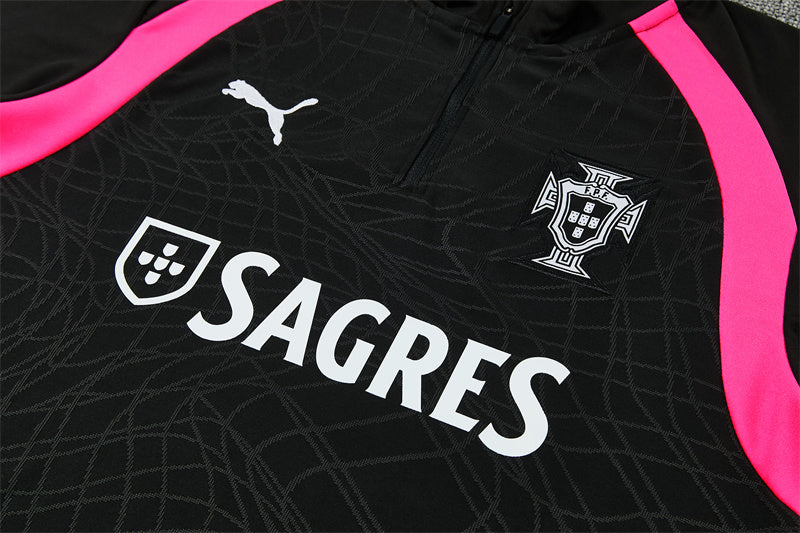 Chándal Portugal Entrenamiento 2026/27 – Negro y Rosa