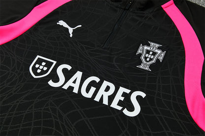 Chándal Portugal Entrenamiento 2026/27 – Negro y Rosa
