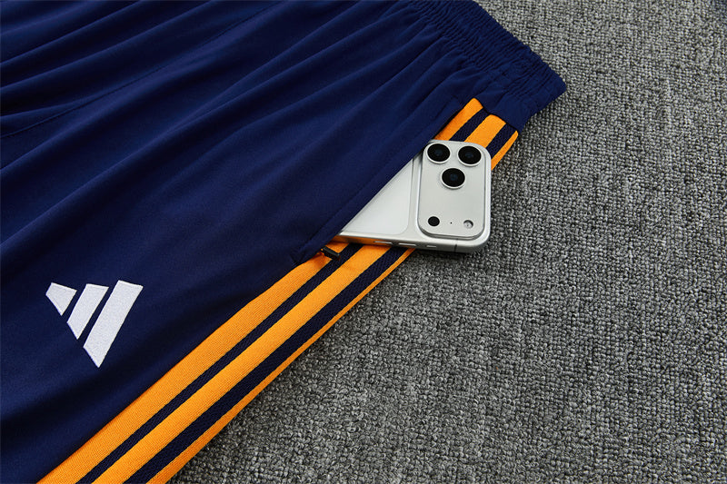 Chándal Real Madrid Azul Marino, Naranja y Blanco – Adidas – Conjunto de Entrenamiento