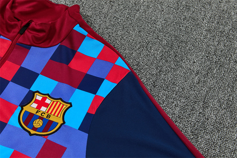 Chándal FC Barcelona Cuadros Azul y Granate – Nike – Conjunto de Entrenamiento