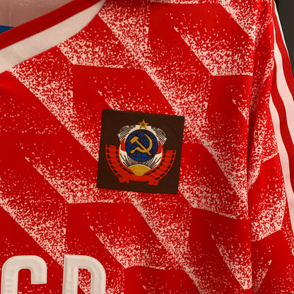 Camiseta Unión Soviética Home Adidas – Diseño Retro Chevron (Finales de los 80)