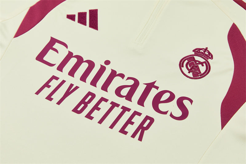 Chándal Real Madrid Entrenamiento 2026/27 – Blanco Crema y Rosa