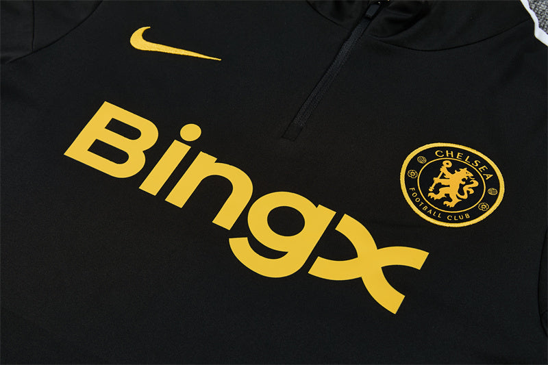 Chándal Chelsea Entrenamiento 2026/27 – Negro, Blanco y Dorado