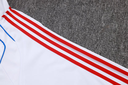 Chándal Bayern Múnich 2025/2026 – Blanco con Gris y Detalles Rojos