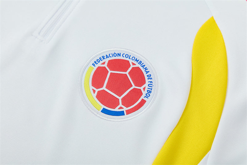 Chándal Colombia 2025/2026 – Conjunto de Entrenamiento Blanco Tricolor
