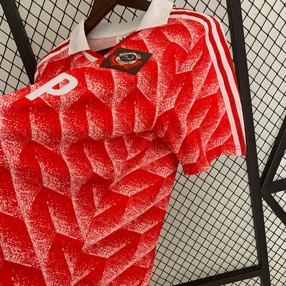 Camiseta Unión Soviética Home Adidas – Diseño Retro Chevron (Finales de los 80)