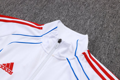 Chándal Bayern Múnich 2025/2026 – Blanco con Gris y Detalles Rojos