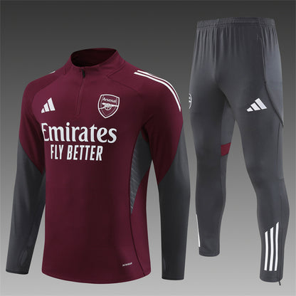 Chándal Arsenal Temporada 2025/2026 – Entrenamiento Oficial Rojo y Gris