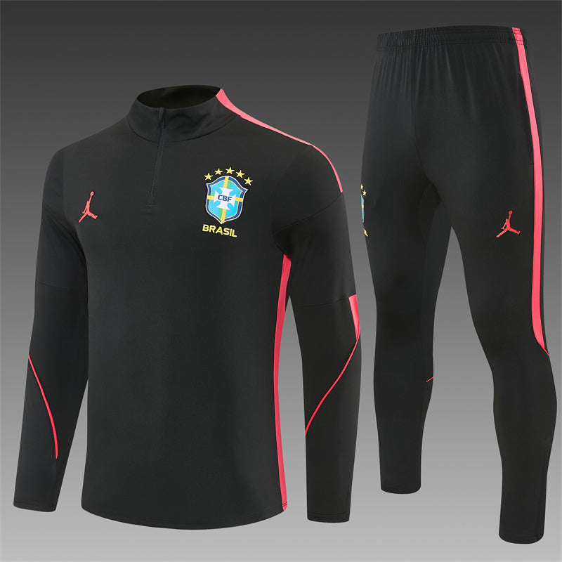 Conjunto Brasil 2026/2027 – Negro/Rojo Entrenamiento
