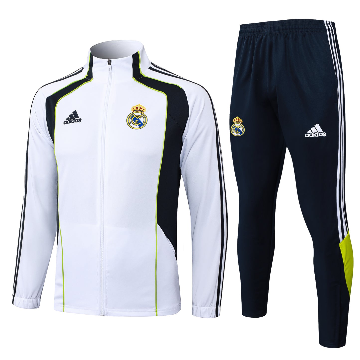 Chándal Real Madrid 2025/2026 – Blanco, Negro y Lima