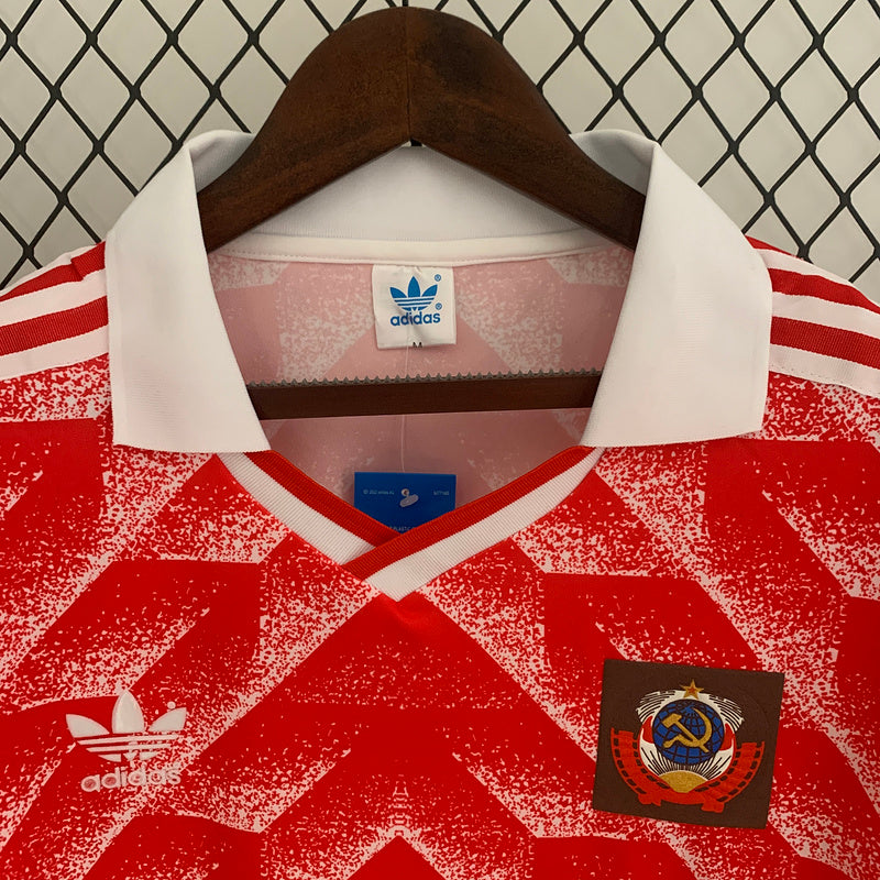 Camiseta Unión Soviética Home Adidas – Diseño Retro Chevron (Finales de los 80)