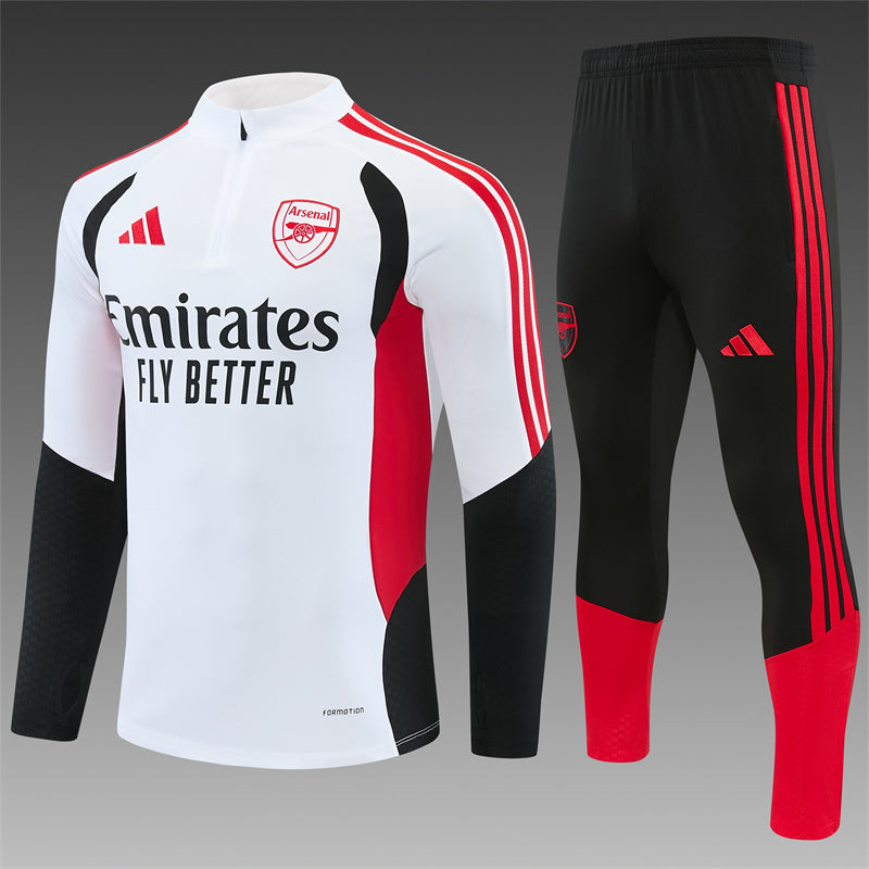Chándal Arsenal Entrenamiento 2026/27 – Blanco, Negro y Rojo