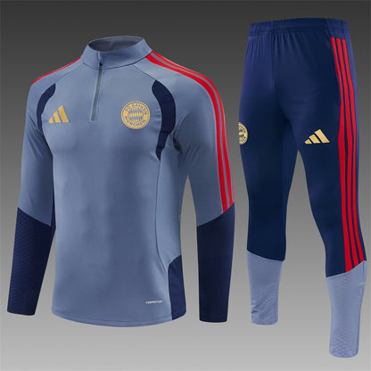 Chándal Bayern Múnich Gris y Azul 2026/27 – Adidas – Conjunto de Entrenamiento