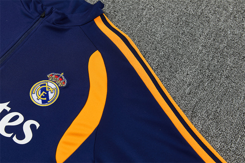 Chándal Real Madrid Azul Marino, Naranja y Blanco – Adidas – Conjunto de Entrenamiento