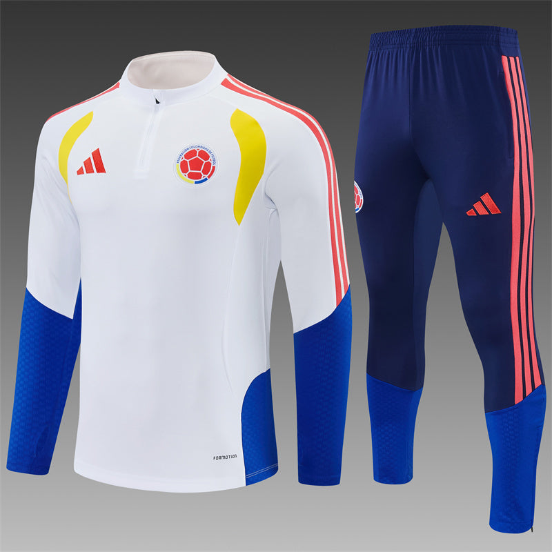 Chándal Colombia 2025/2026 – Conjunto de Entrenamiento Blanco Tricolor