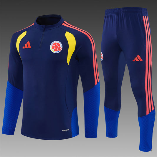 Chándal Colombia 2025/2026 – Conjunto de Entrenamiento Azul Marino Tricolor