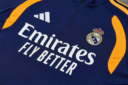Chándal Real Madrid Azul Marino, Naranja y Blanco – Adidas – Conjunto de Entrenamiento