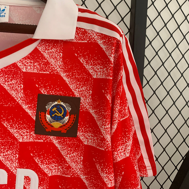 Camiseta Unión Soviética Home Adidas – Diseño Retro Chevron (Finales de los 80)