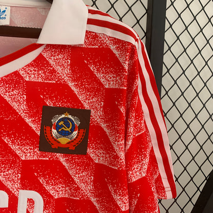Camiseta Unión Soviética Home Adidas – Diseño Retro Chevron (Finales de los 80)