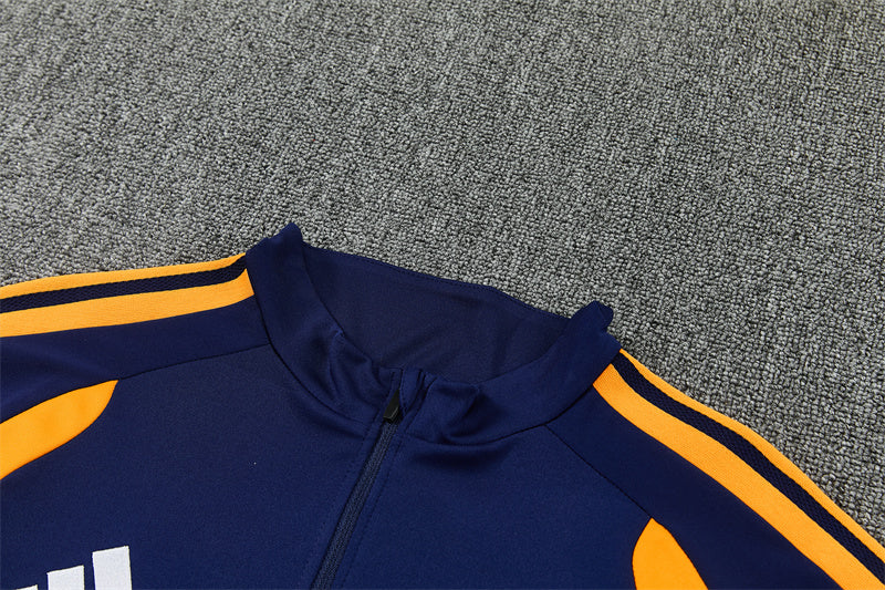 Chándal Real Madrid Azul Marino, Naranja y Blanco – Adidas – Conjunto de Entrenamiento