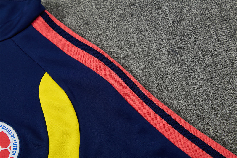 Chándal Colombia 2025/2026 – Conjunto de Entrenamiento Azul Marino Tricolor