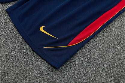 Conjunto FC Barcelona Entrenamiento – Camiseta Cuadros Roja y Azul + Pantalón Corto