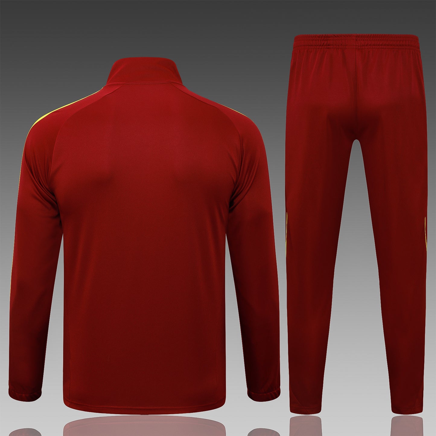 Chándal Arsenal FC 2025/2026 – Rojo Vinotinto con Detalles Amarillos