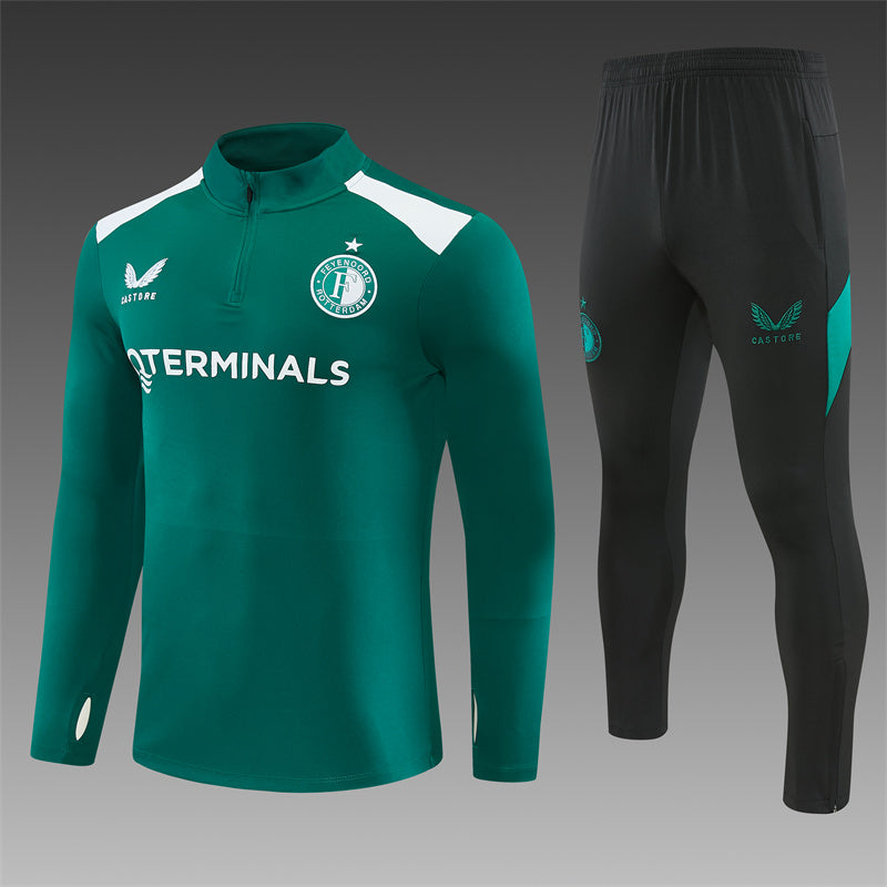Chándal Feyenoord Rotterdam Entrenamiento 26/27 – Verde, Negro y Blanco