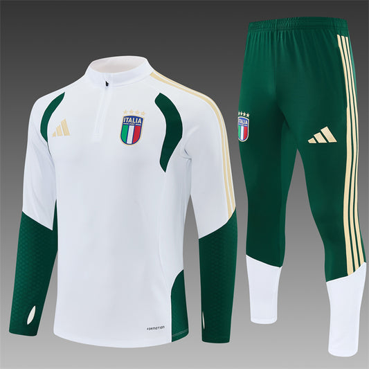 Chándal Italia 2025/2026 – Conjunto de Entrenamiento Blanco y Verde Edición Premium
