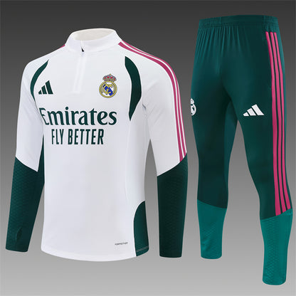 Chándal Real Madrid Blanco y Verde 2026/27 – Conjunto de Entrenamiento