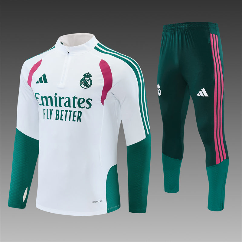 Chándal Real Madrid Entrenamiento 26/27 – Blanco, Verde y Rosa